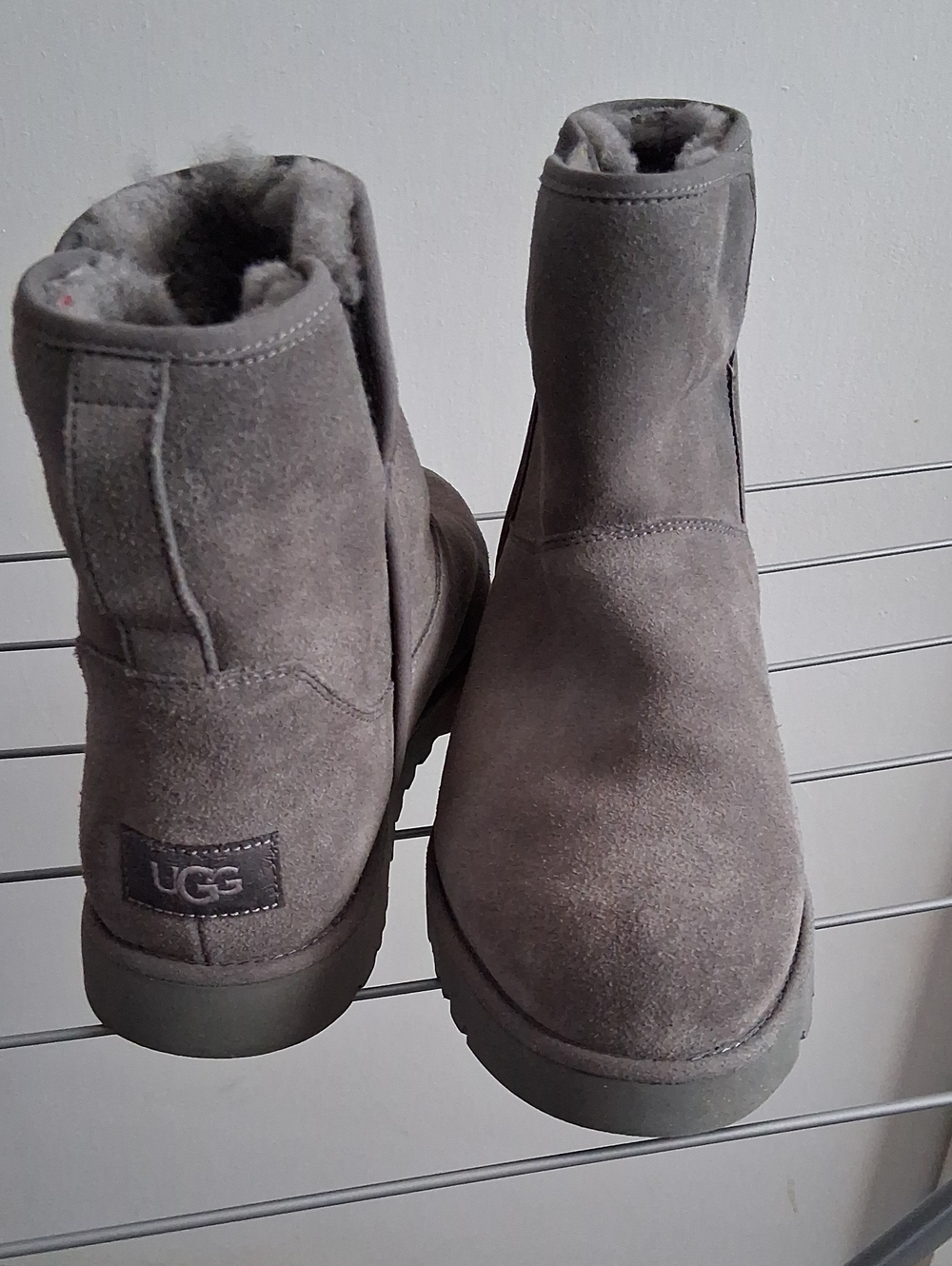 UGG Short Suede Shearling Boots - Gray